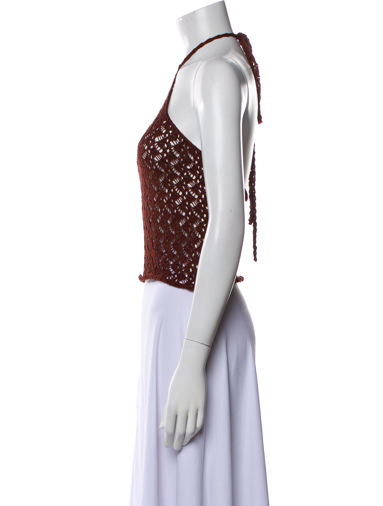 Savannah Morrow The Label Lace Pattern Halterneck Crop Top w/ Tags