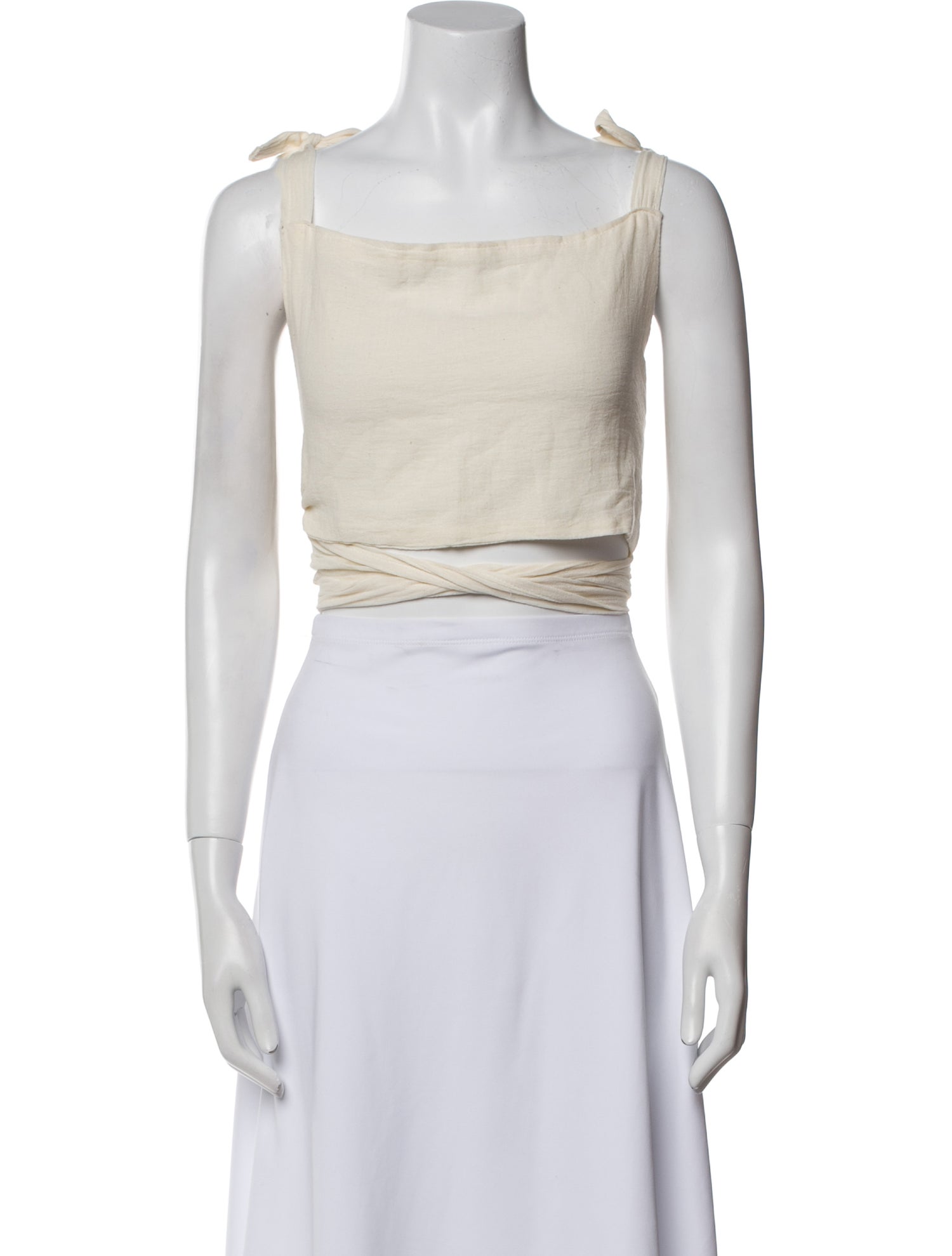 Savannah Morrow The Label Square Neckline Sleeveless Crop Top