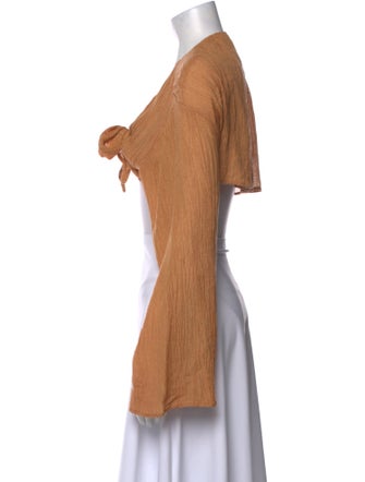 Savannah Morrow The Label Silk V-Neck Crop Top