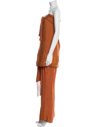 Savannah Morrow The Label Silk Fringe Trim Accent Pant Set