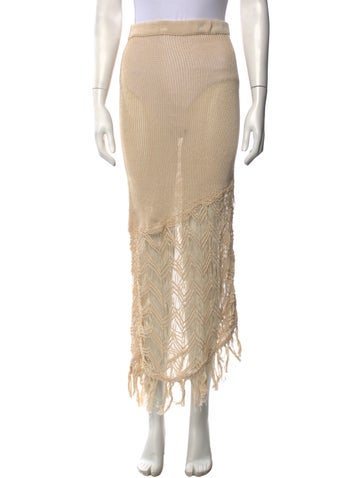 Pre-owned Savannah Morrow The Label Patterned Long Skirt In Neutrals
