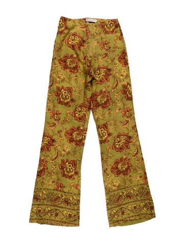 Pre-owned Savannah Morrow The Label Linen Flared Pants In Yellow