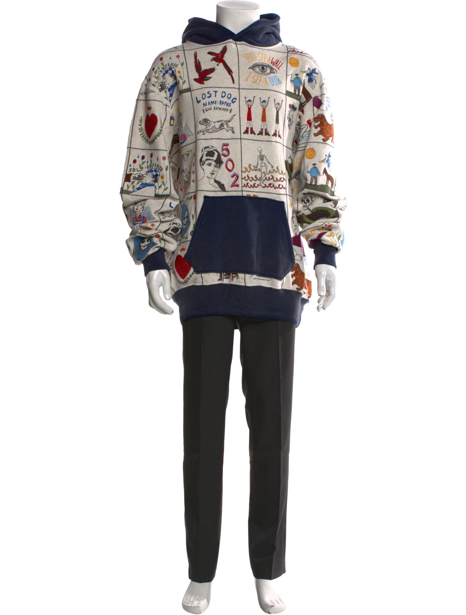 Samuel Zelig Printed Crew Neck Hoodie