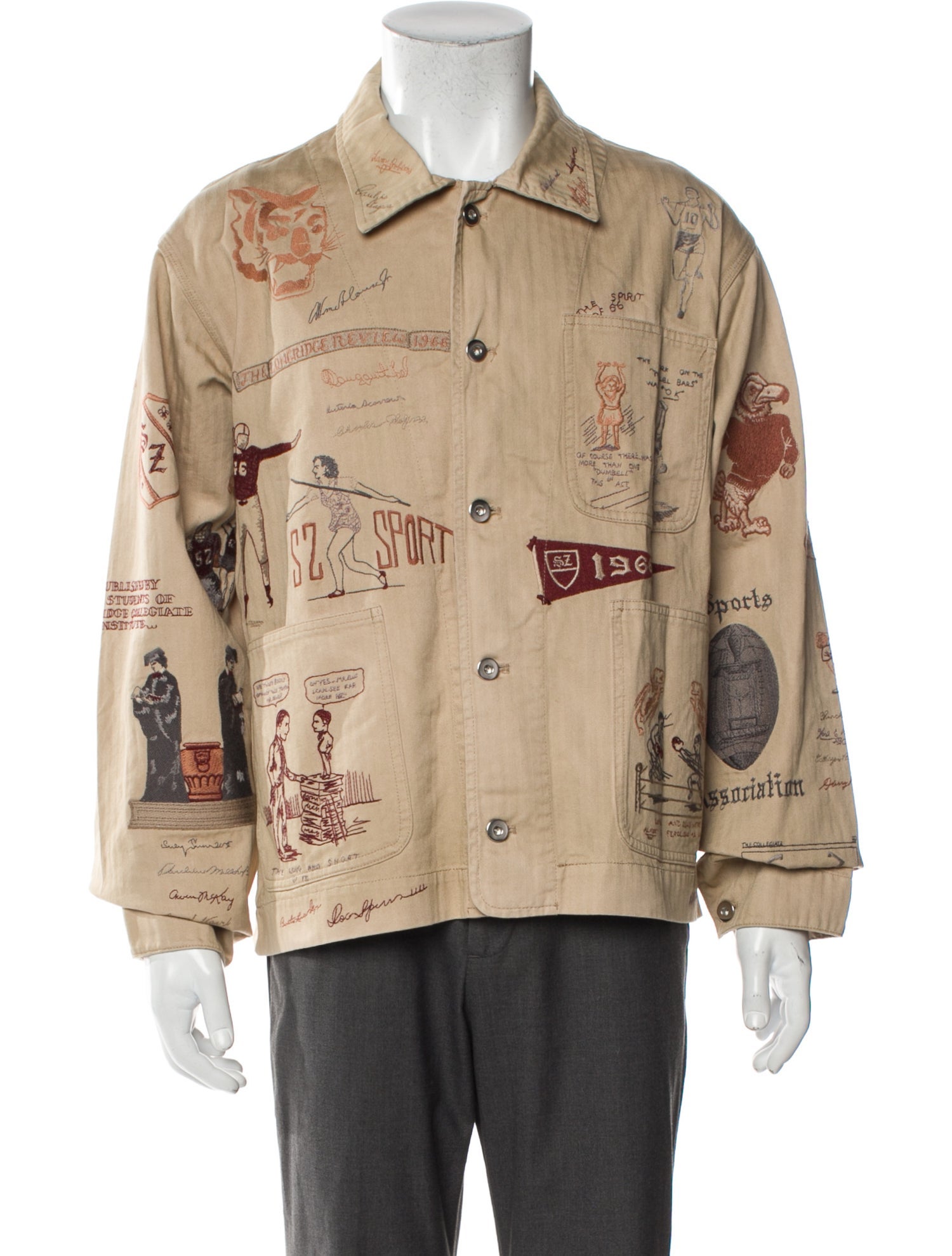 Samuel Zelig Graphic Print Denim Jacket