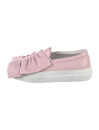 Joshua Sanders Leather Ruffle Embellishment Sneakers