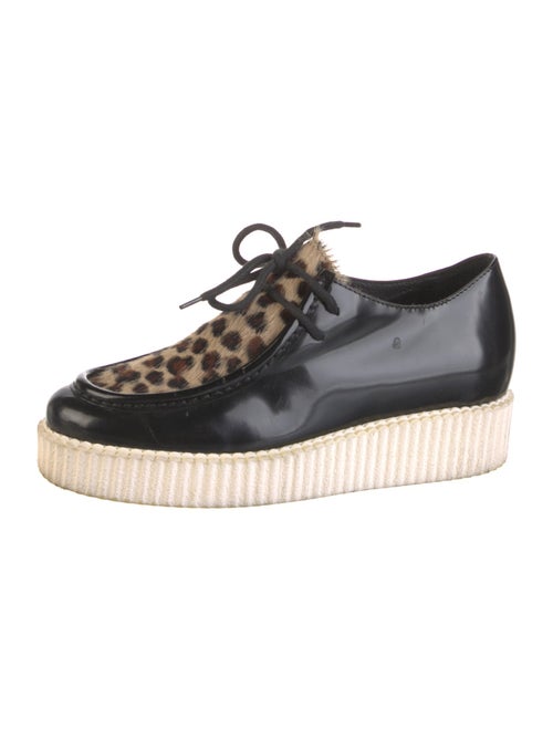 Joshua Sanders Patent Leather Animal Print Oxfords