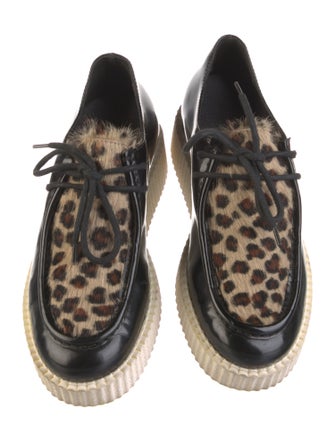 Joshua Sanders Patent Leather Animal Print Oxfords