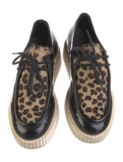 Joshua Sanders Patent Leather Animal Print Oxfords