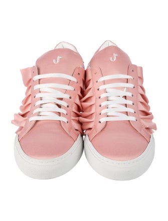 Joshua Sanders Leather Ruffle Embellishment Sneakers