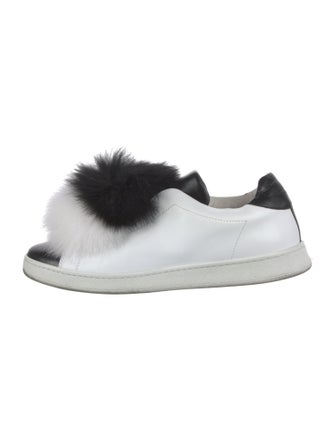 Joshua Sanders Leather Fur Trim Sneakers