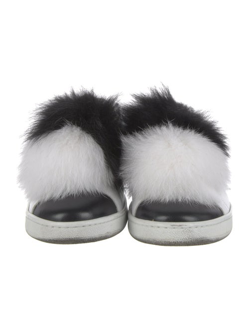 Joshua Sanders Leather Fur Trim Sneakers