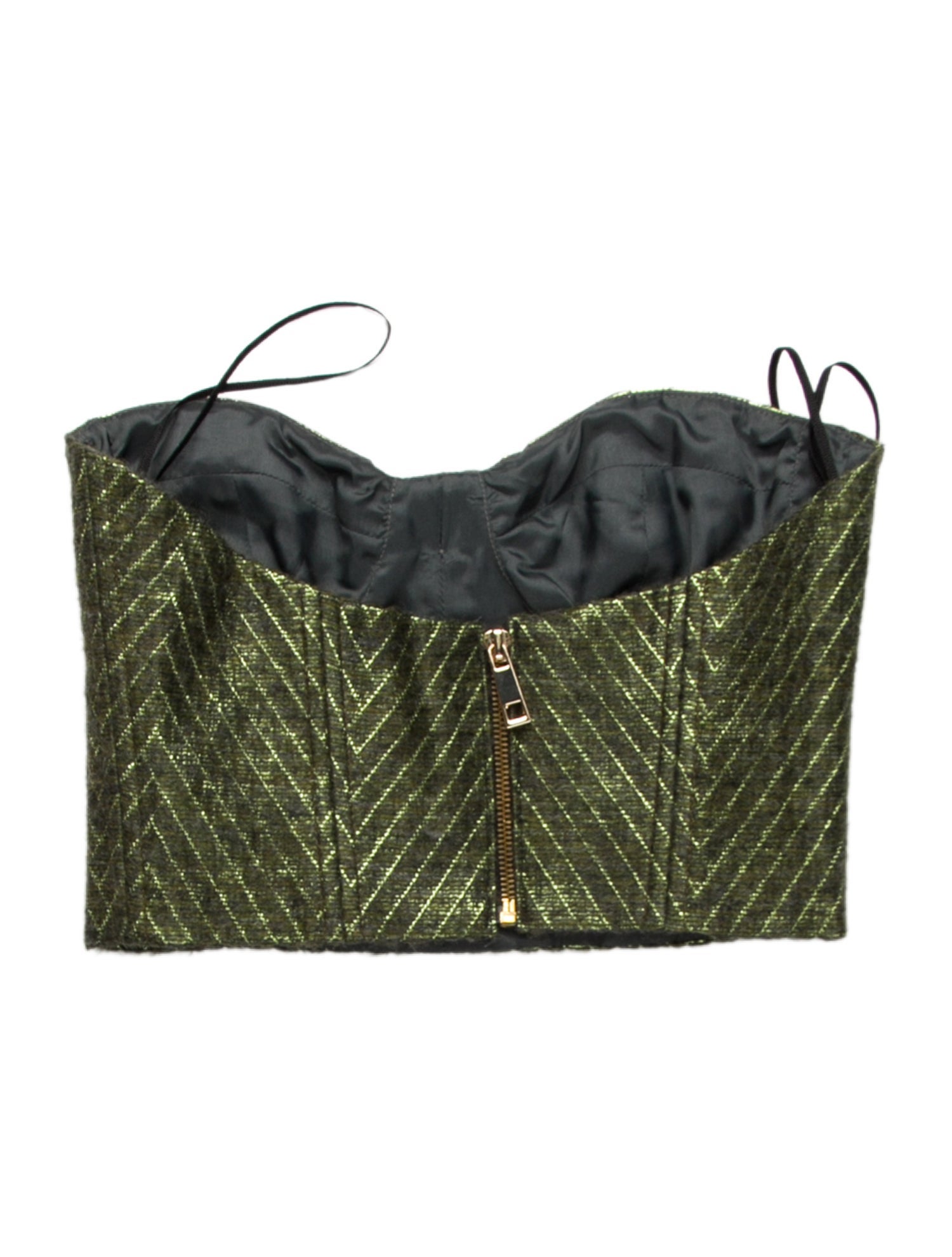 Sandra Weil Printed Strapless Crop Top