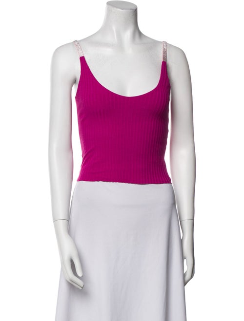 Sandra Weil Scoop Neck Sleeveless Crop Top