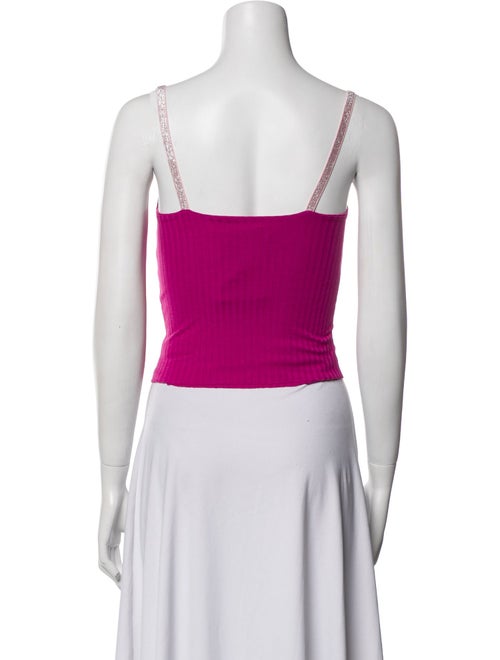 Sandra Weil Scoop Neck Sleeveless Crop Top