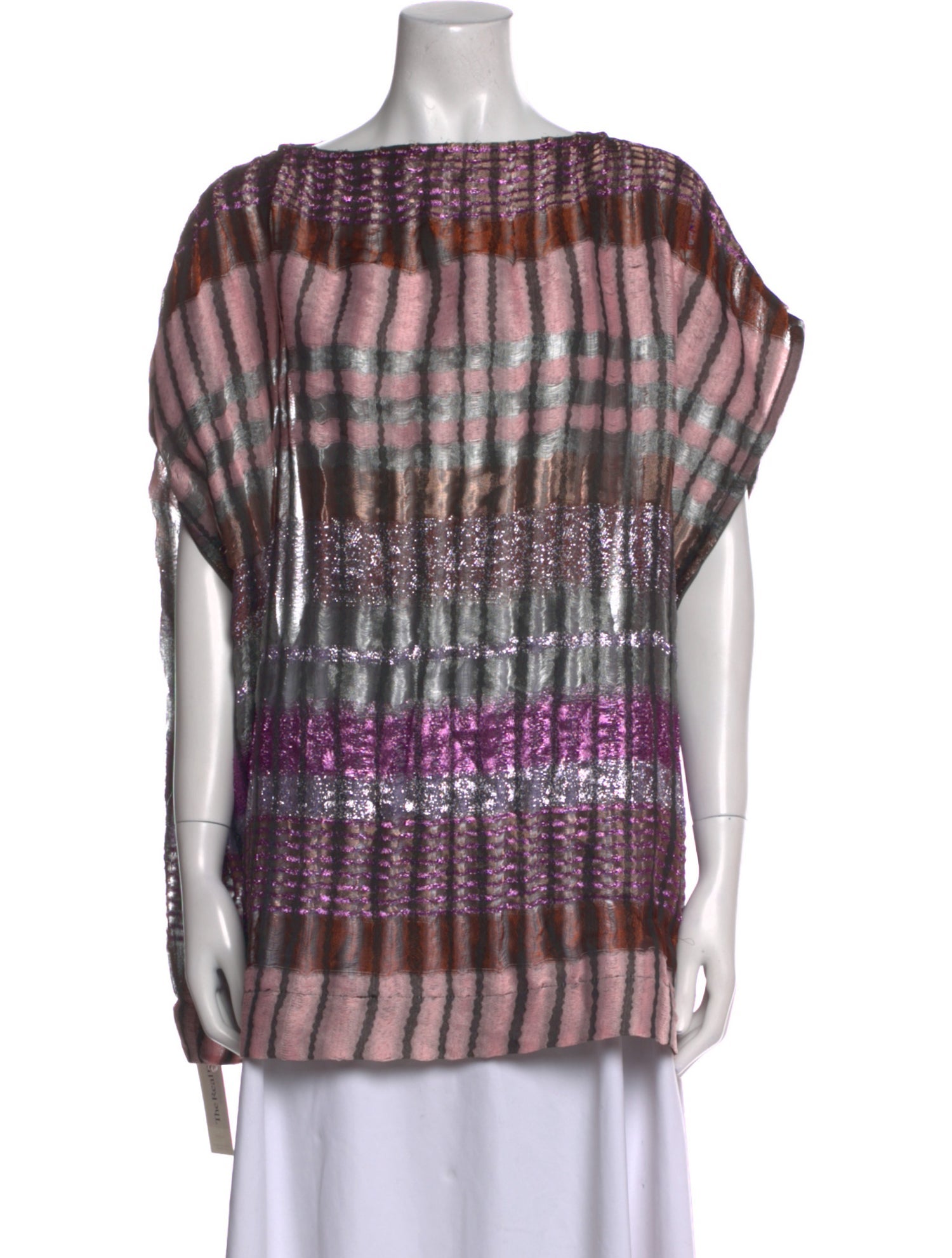 Sandra Weil Striped Bateau Neckline Tunic w/ Tags