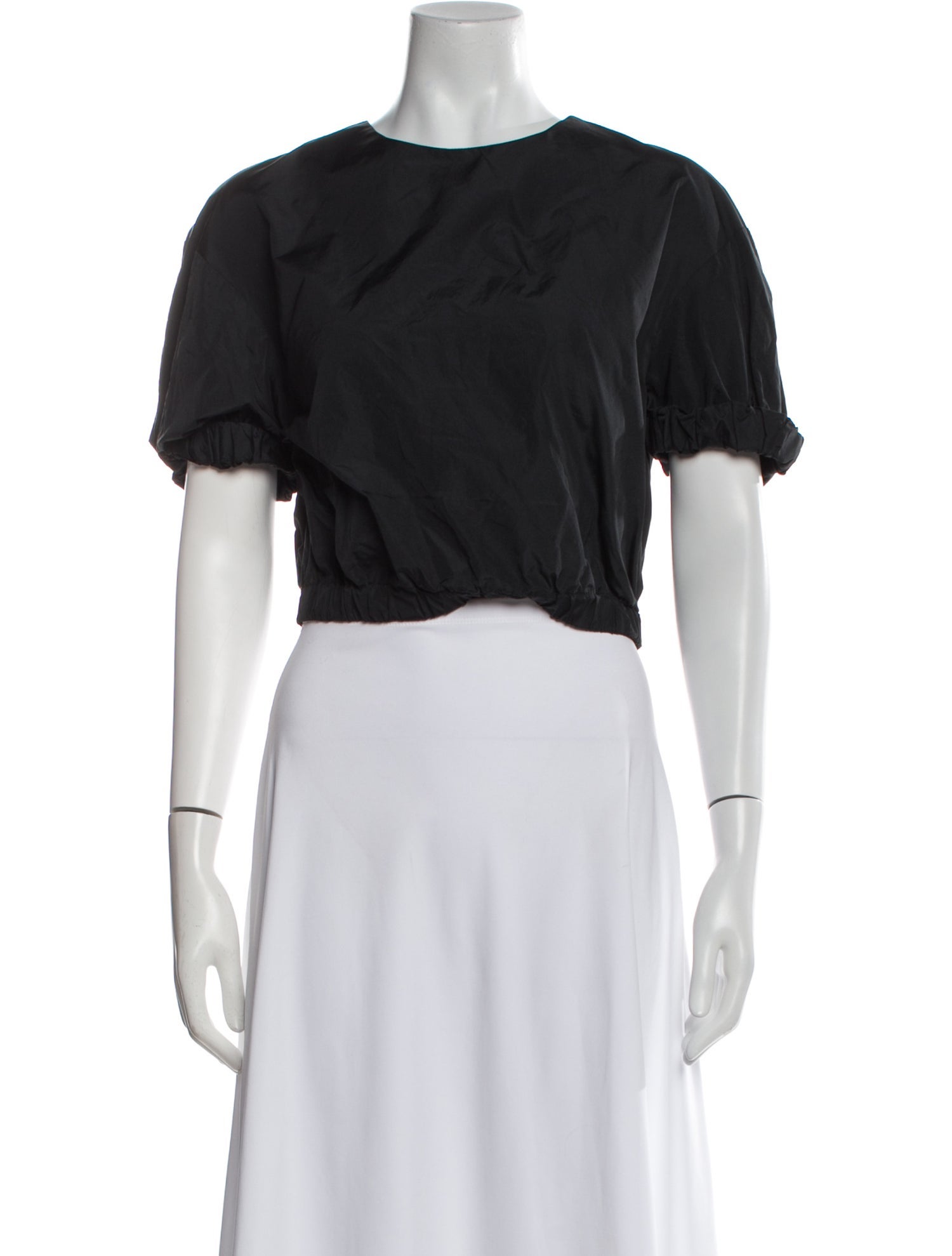 Sandra Weil Crew Neck Short Sleeve Crop Top