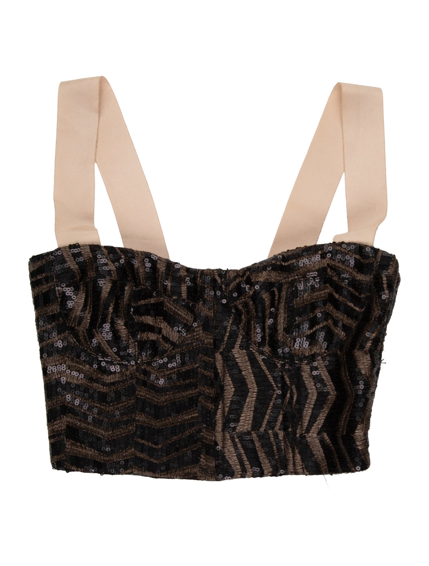 Sandra Weil Printed Square Neckline Crop Top