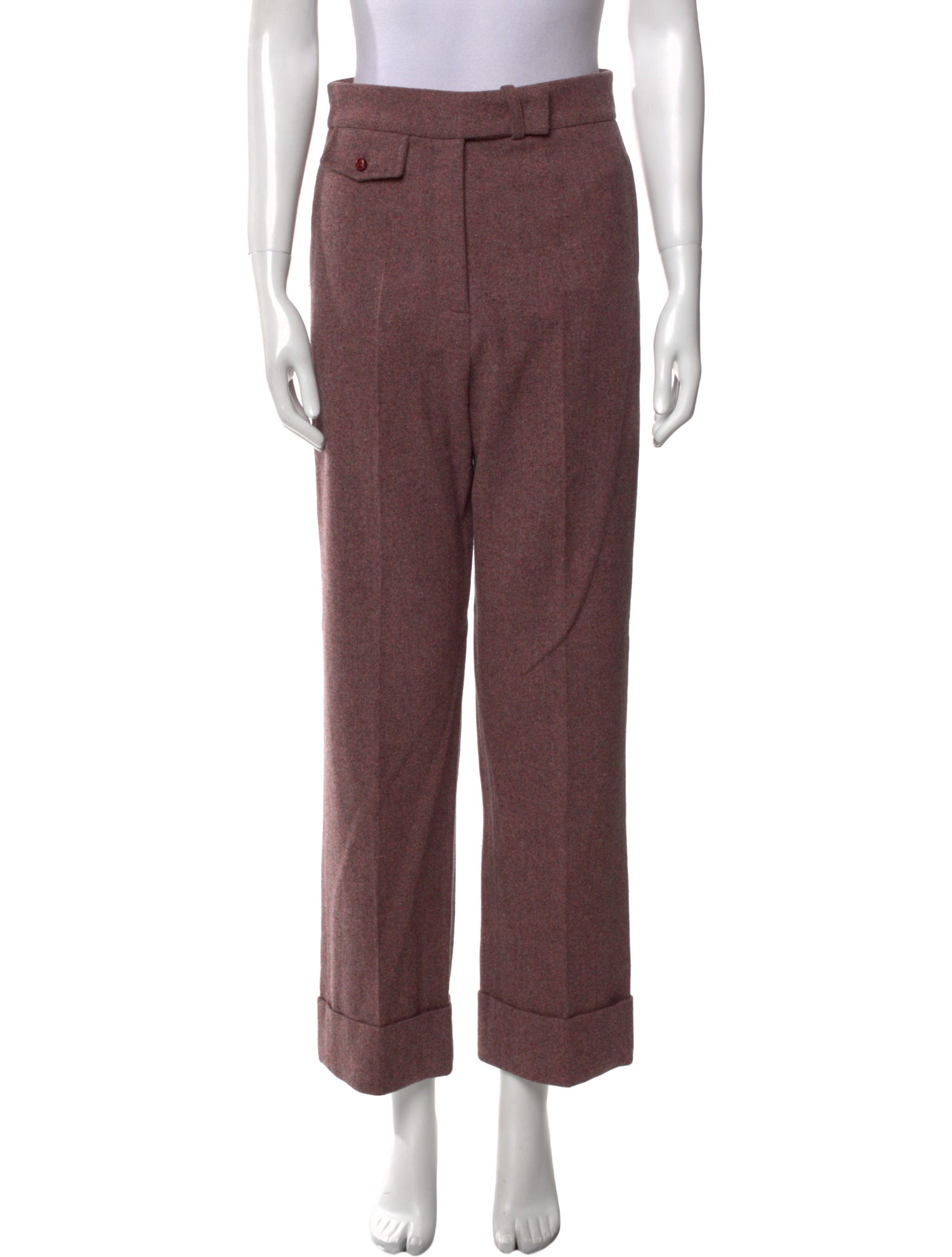 Sandra Weil Wool Straight Leg Pants