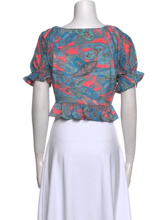 Stoned Immaculate Floral Print V-Neck Crop Top