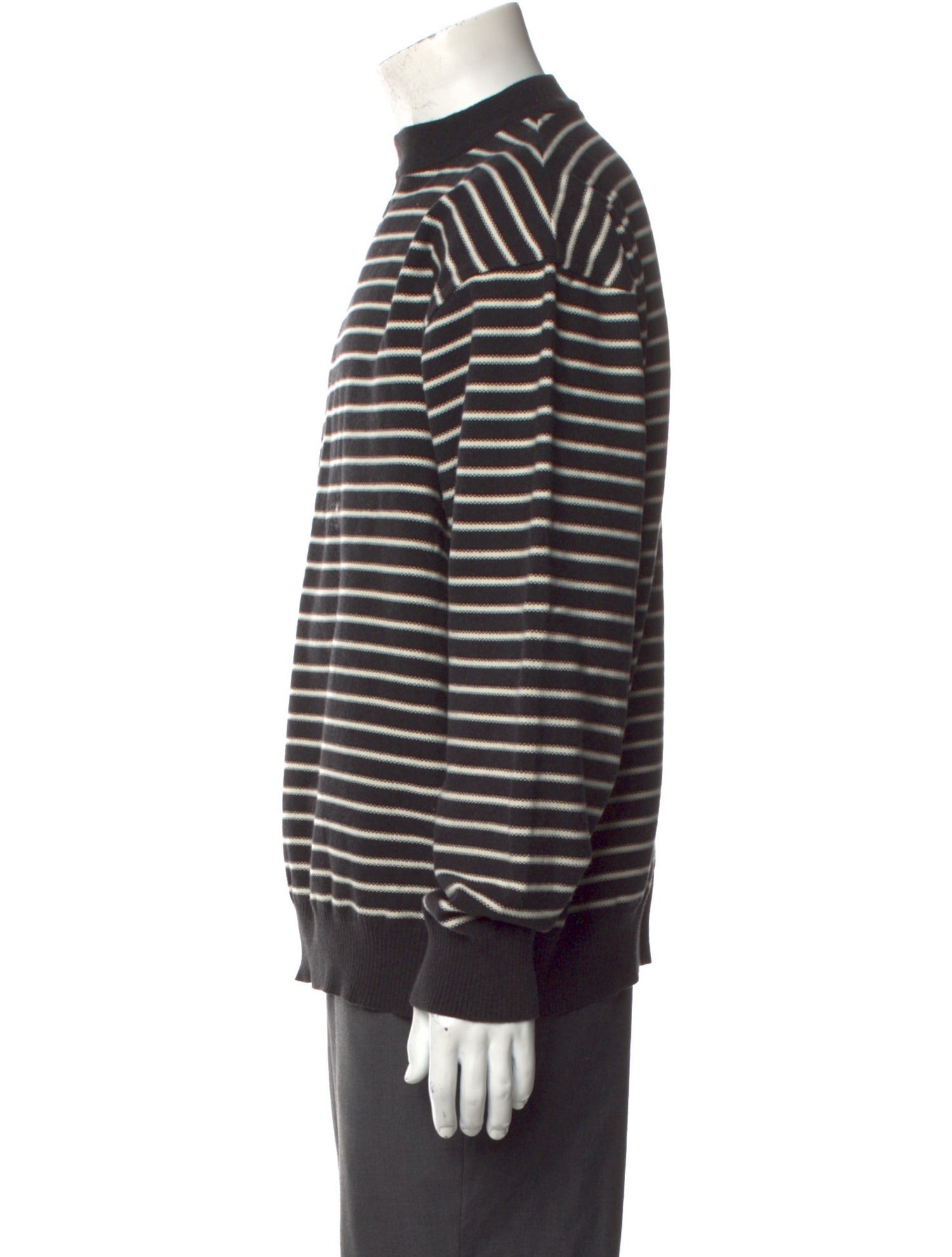 Snow Peak Striped Mock Neck Pullover