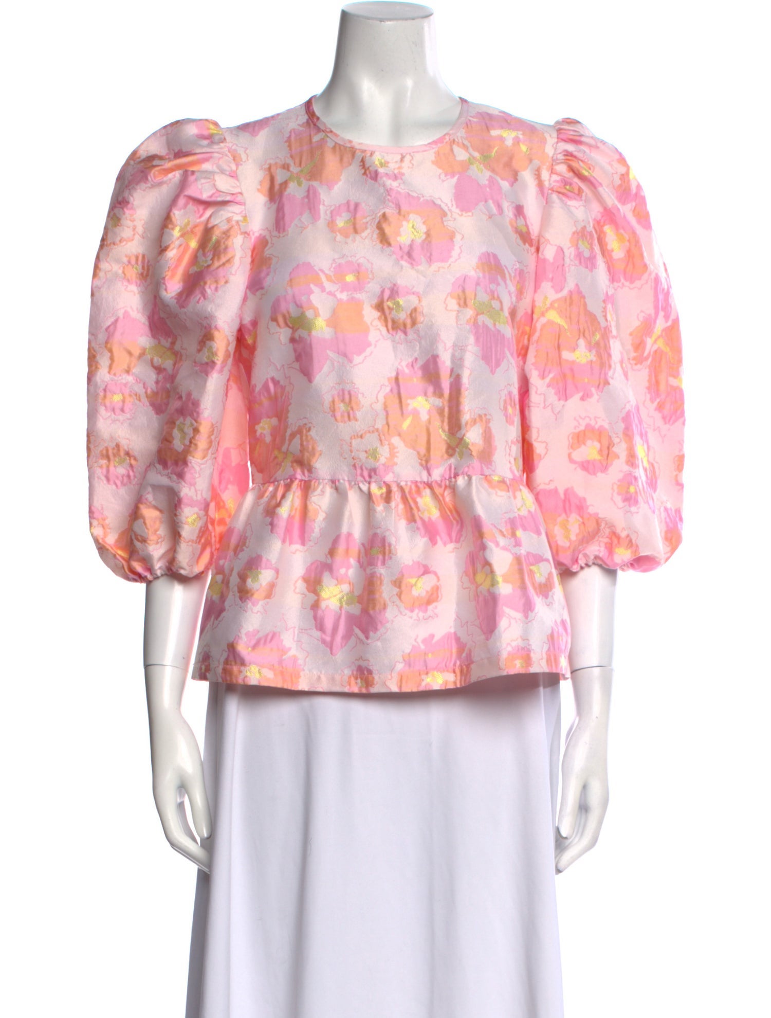 Stella Nova Floral Print Crew Neck Blouse