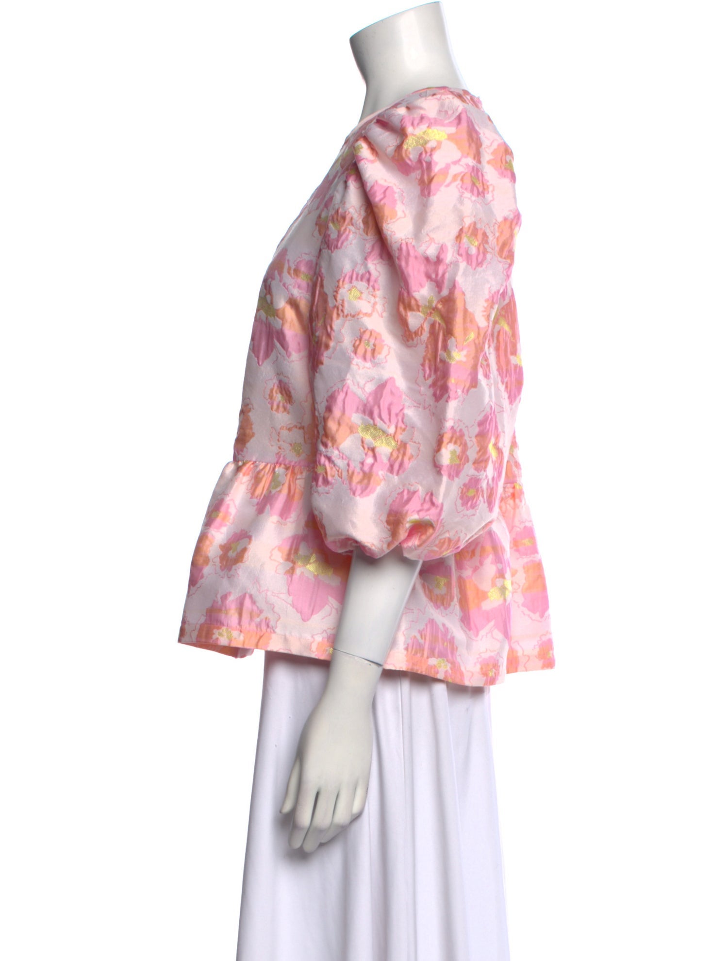 Stella Nova Floral Print Crew Neck Blouse