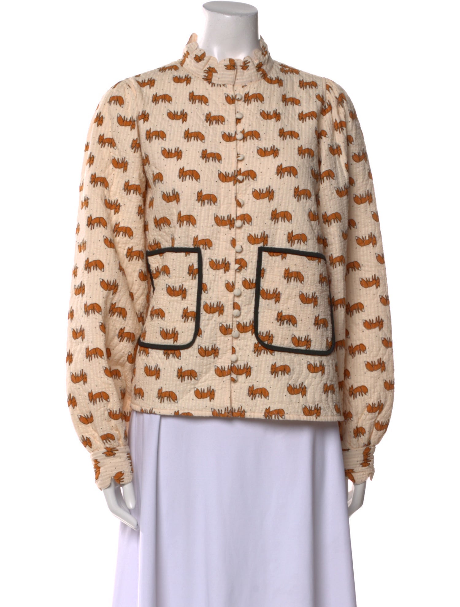 Stella Nova Printed Mock Neck Blouse