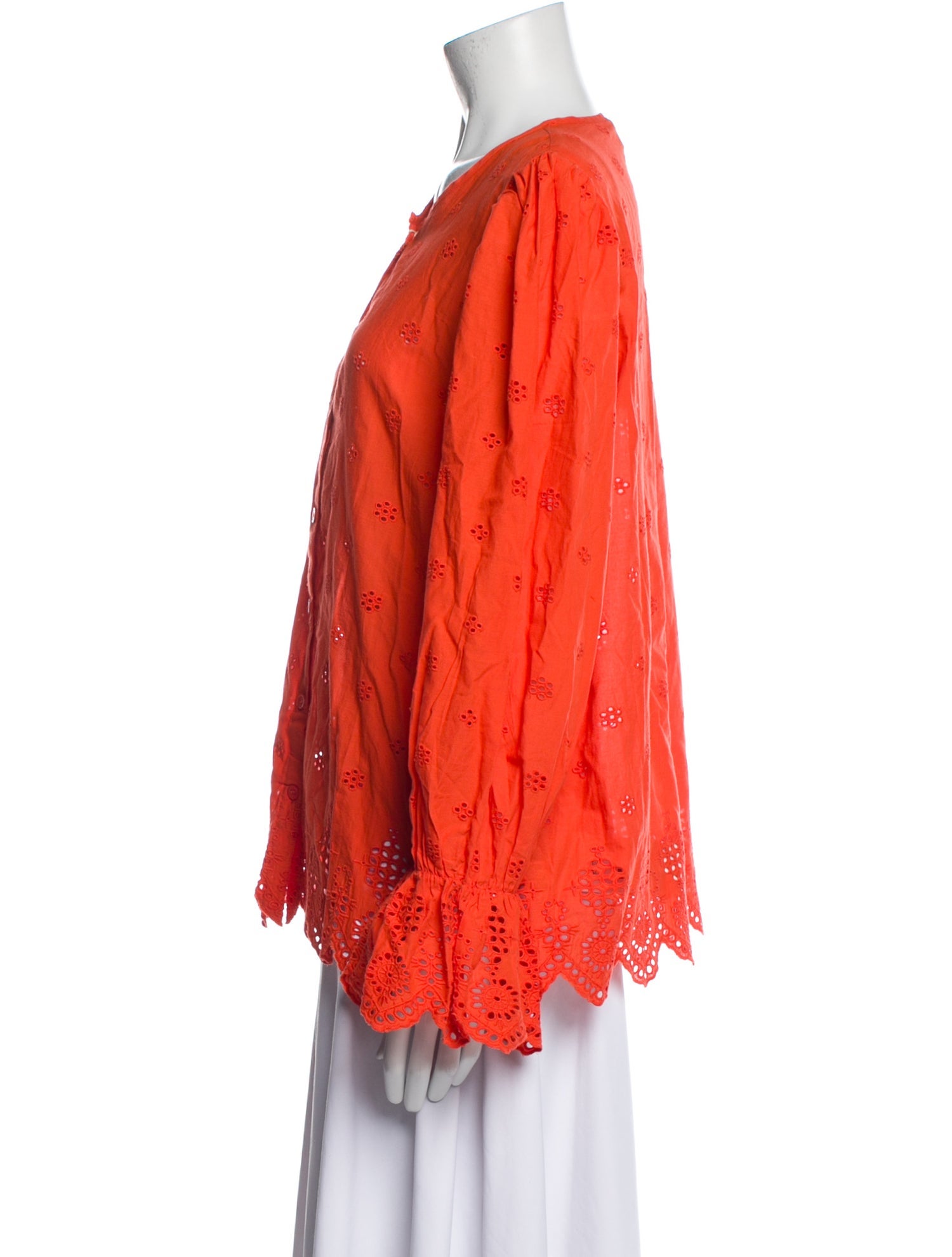 Stella Nova Crew Neck Long Sleeve Button-Up Top w/ Tags