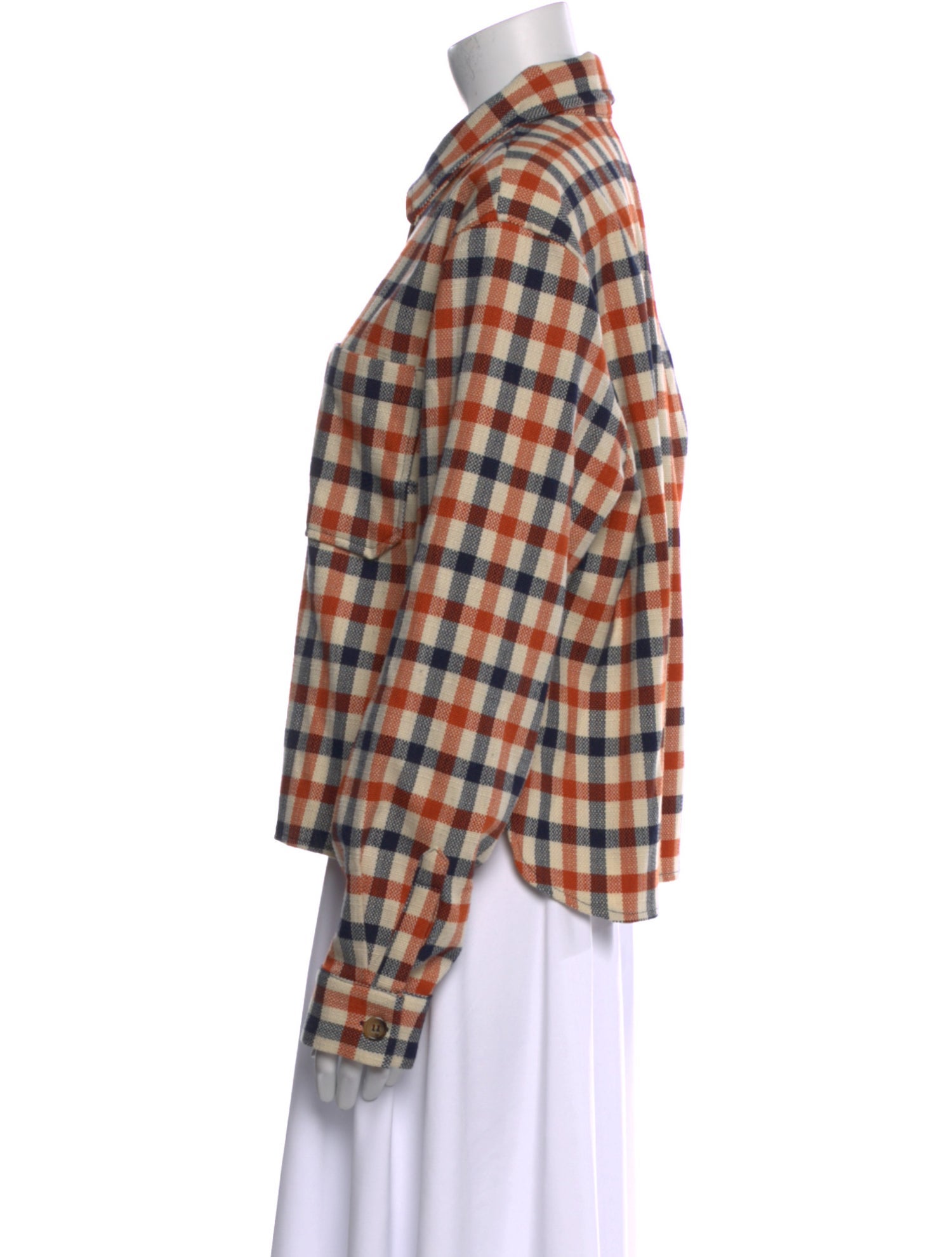 Stella Nova Plaid Print Long Sleeve Button-Up Top