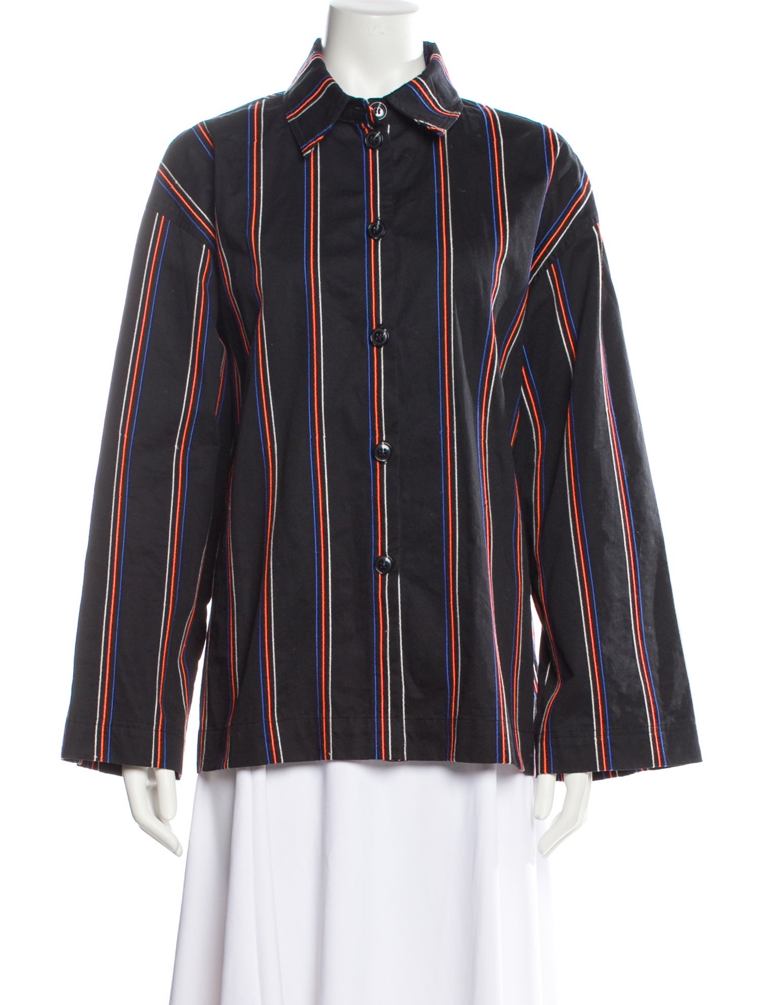 Stella Nova Striped Long Sleeve Button-Up Top