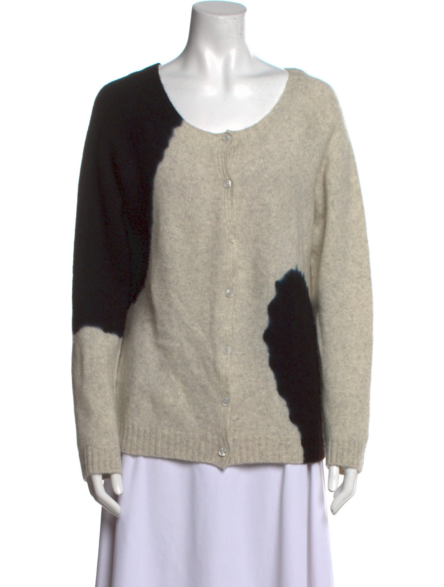 Suzusan Cashmere Colorblock Pattern Sweater