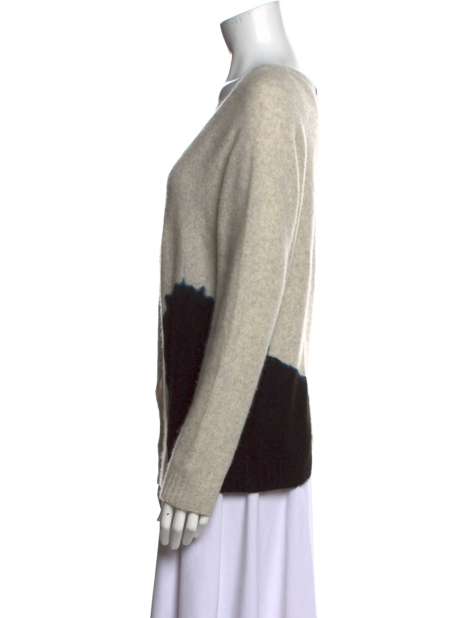 Suzusan Cashmere Colorblock Pattern Sweater