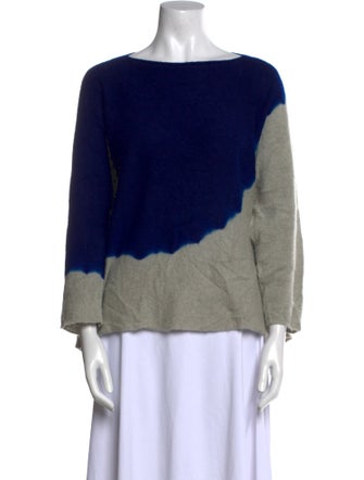 Suzusan Cashmere Colorblock Pattern Sweater