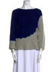 Suzusan Cashmere Colorblock Pattern Sweater