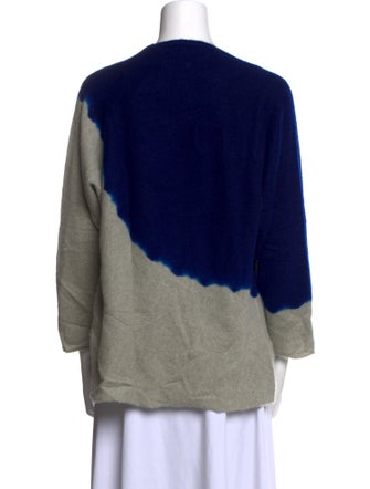 Suzusan Cashmere Colorblock Pattern Sweater