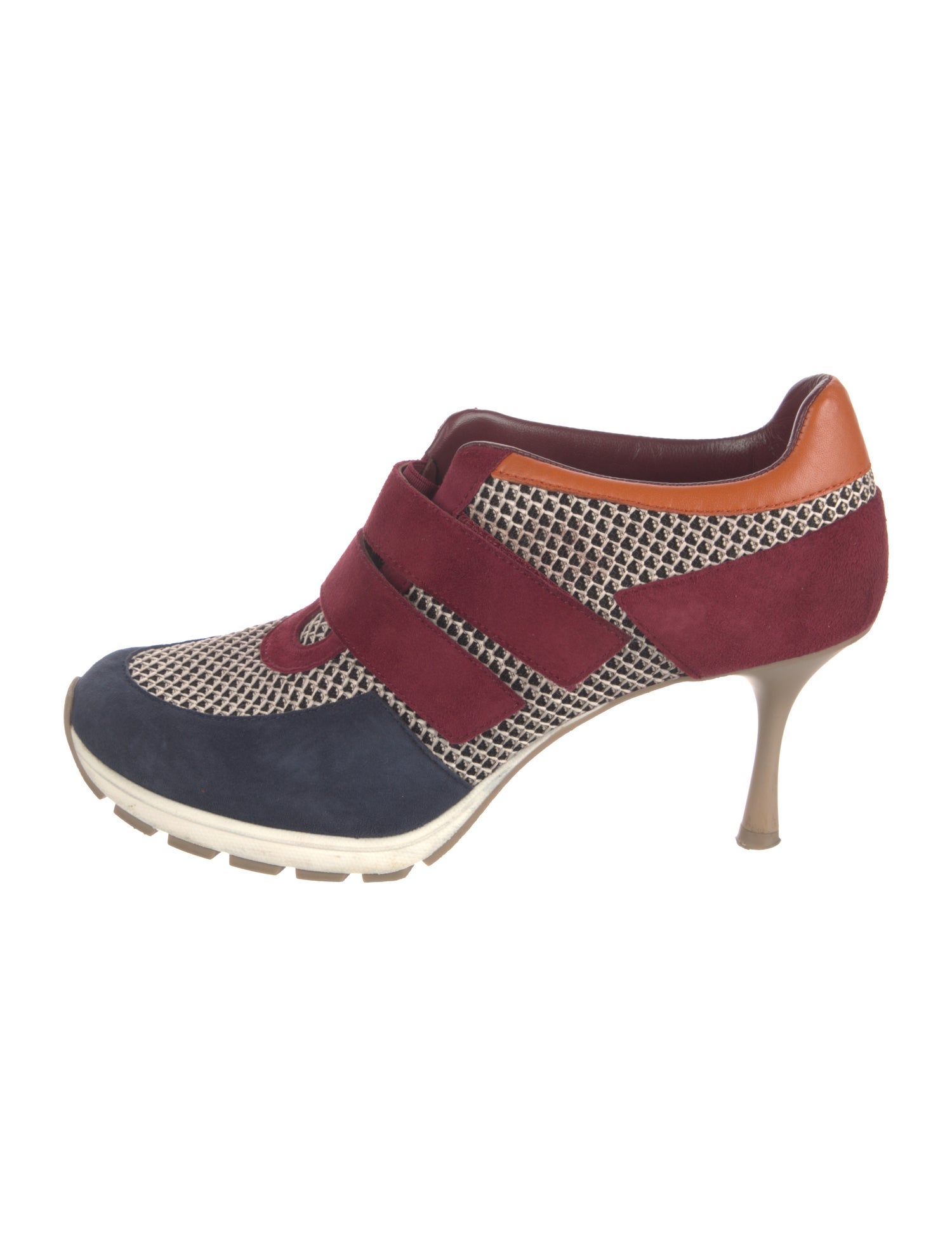 Sneex Suede Colorblock Pattern Pumps