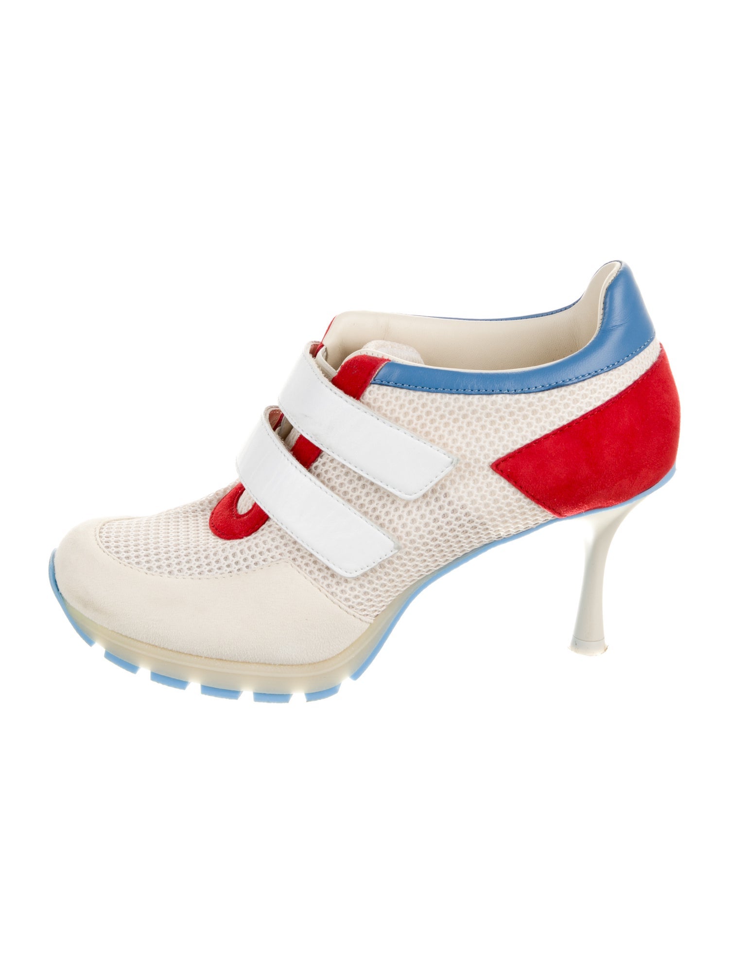 Sneex Leather Colorblock Pattern Pumps