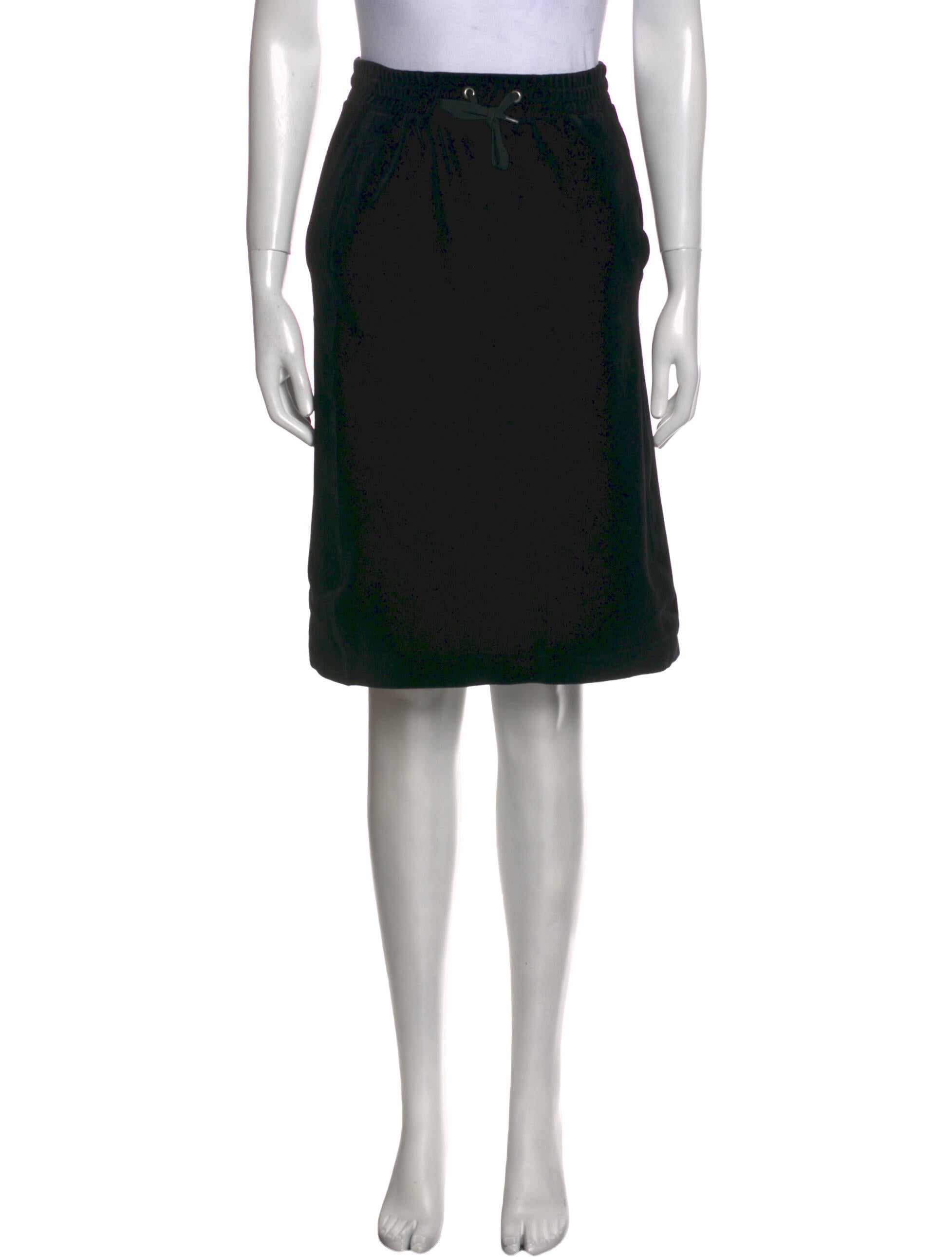 Sonia by Sonia Rykiel Velour Knee-Length Skirt