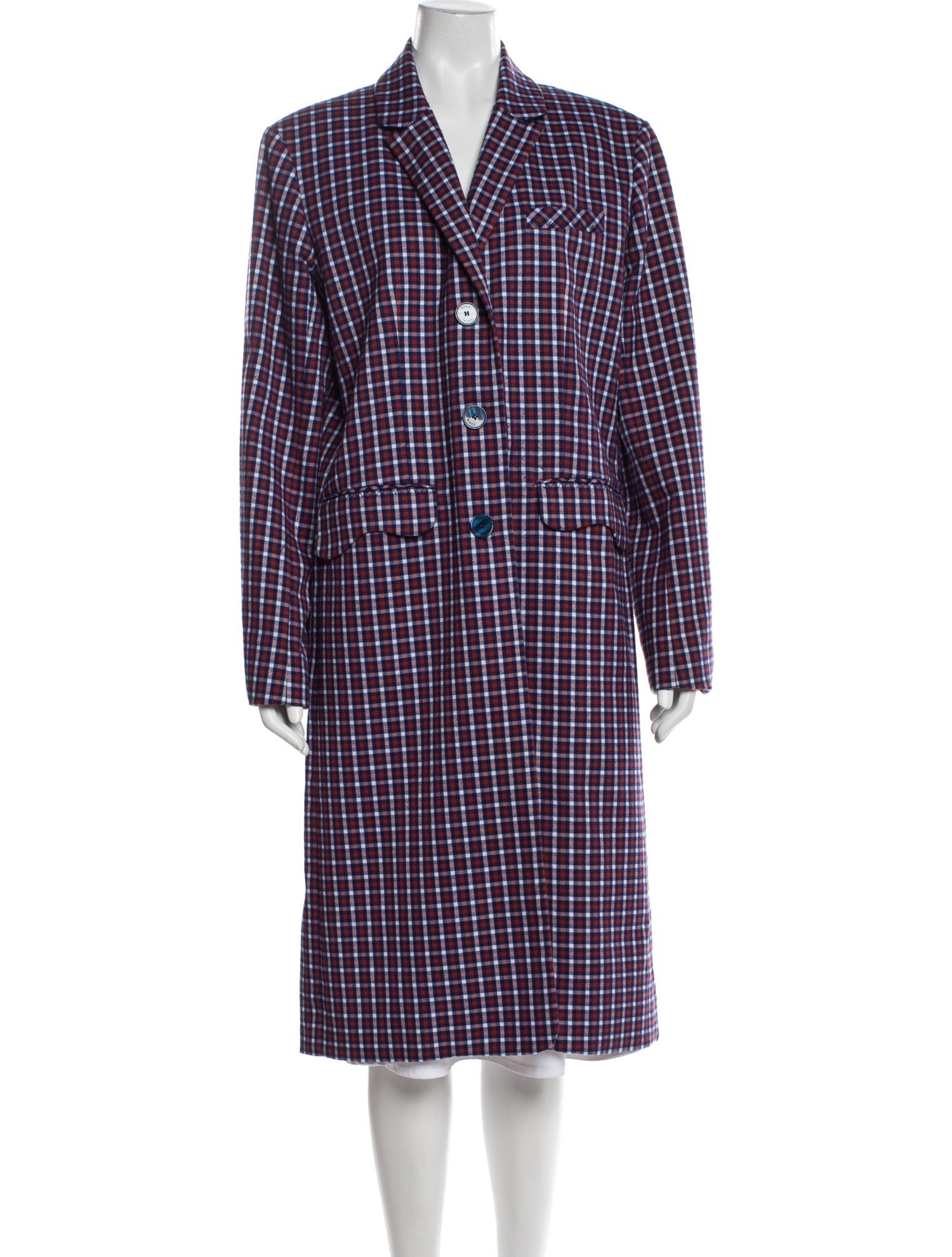 Sonia by Sonia Rykiel Plaid Print Trench Coat