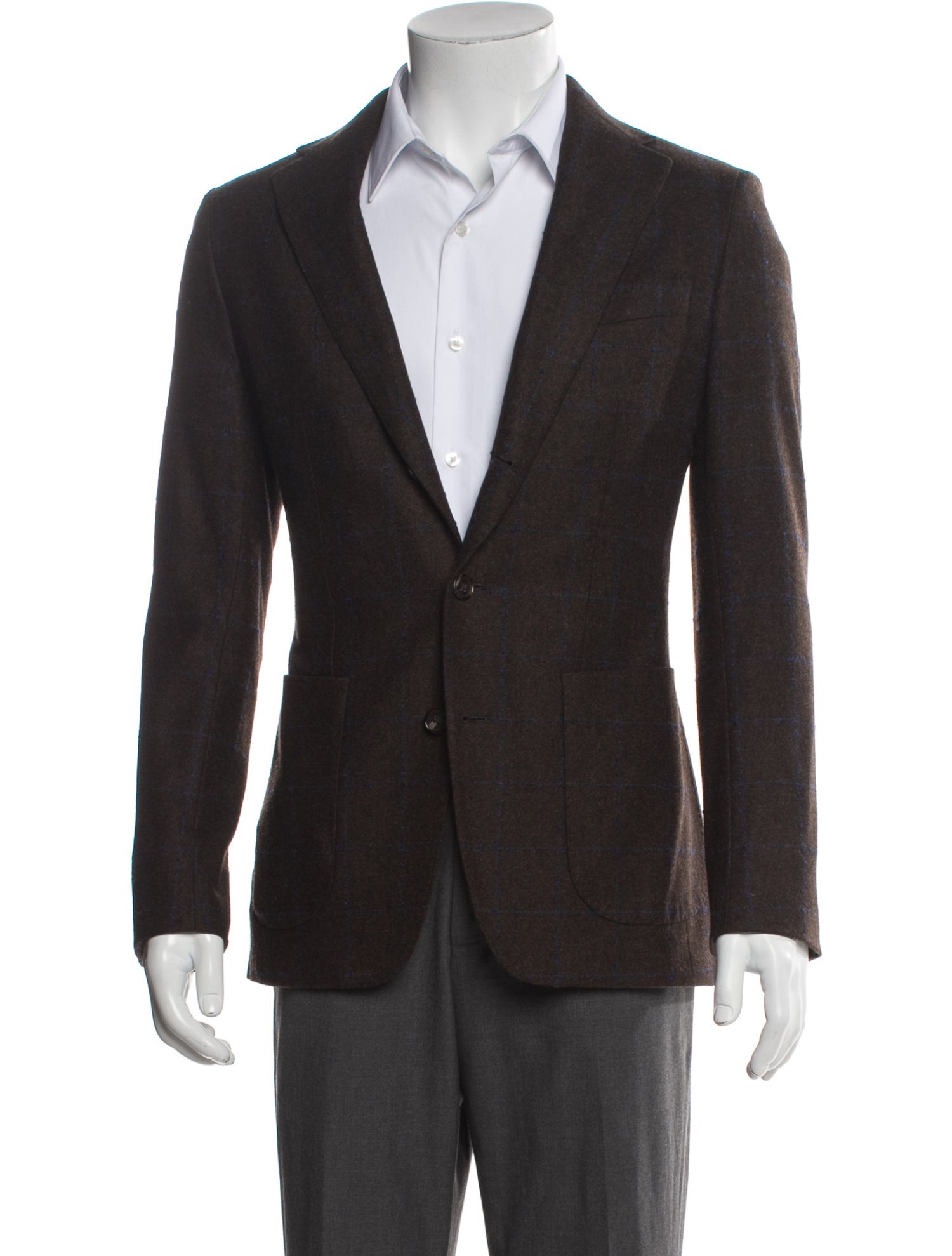 Solbiati Wool Plaid Print Blazer