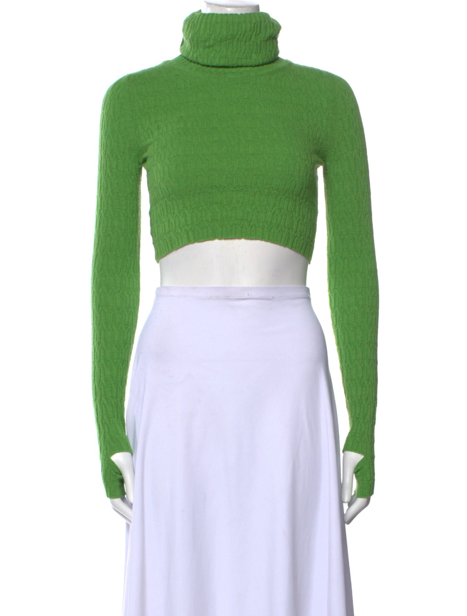 Sonia Carrasco Wool Turtleneck Crop Top