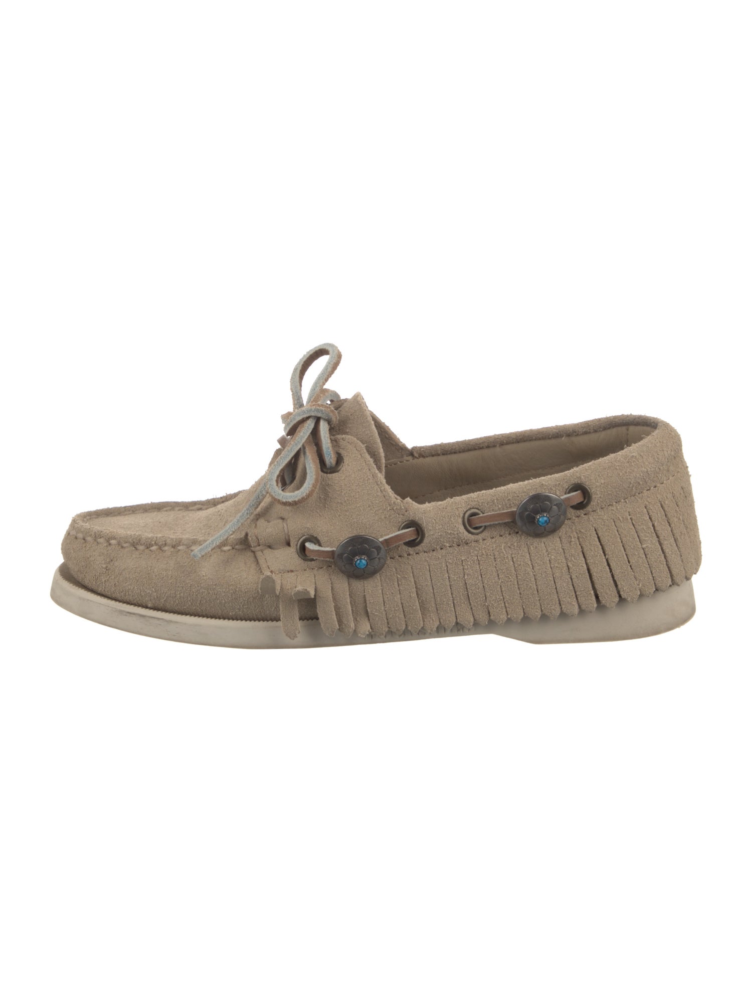 Sebago Suede Fringe Trim Accent Loafers