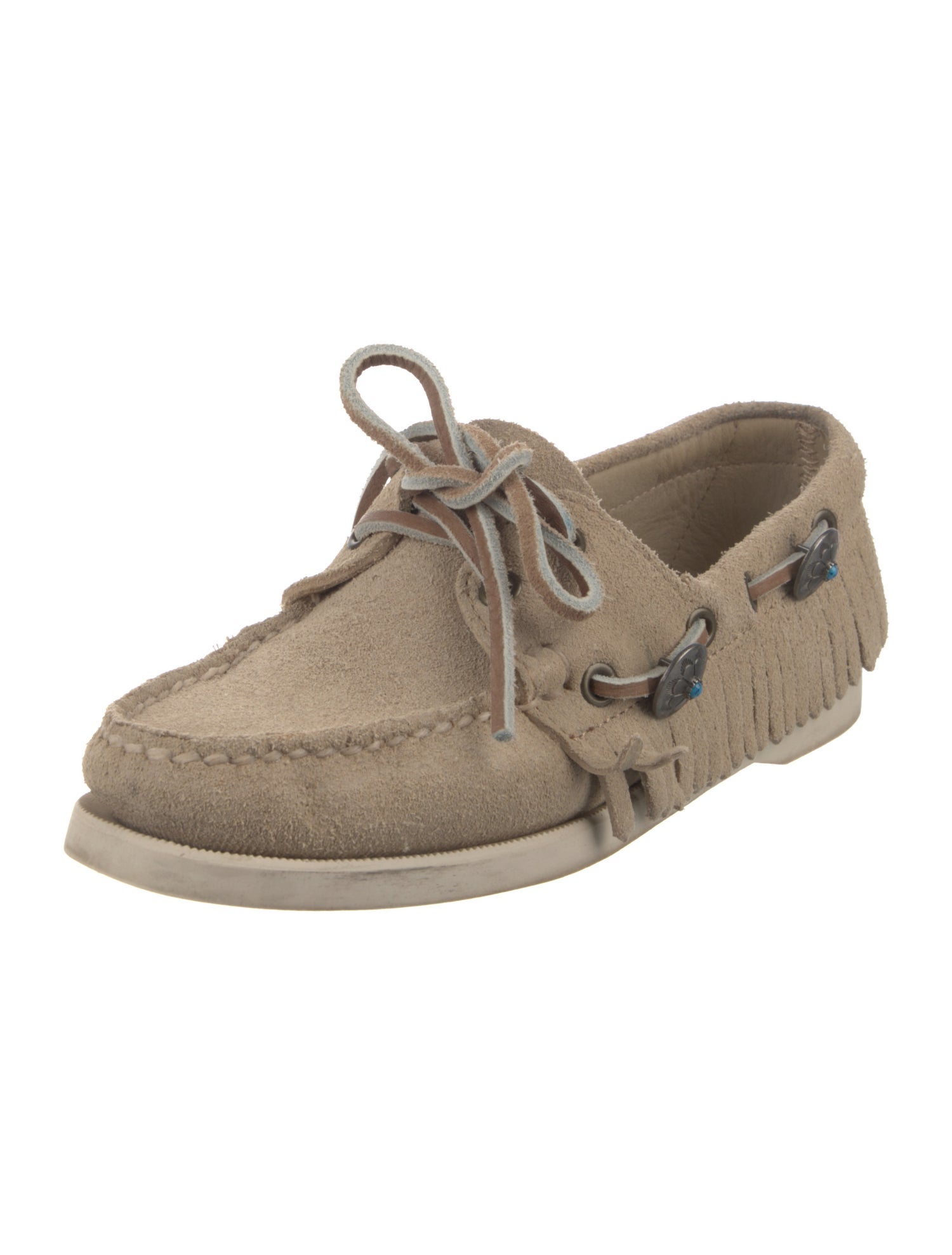 Sebago Suede Fringe Trim Accent Loafers