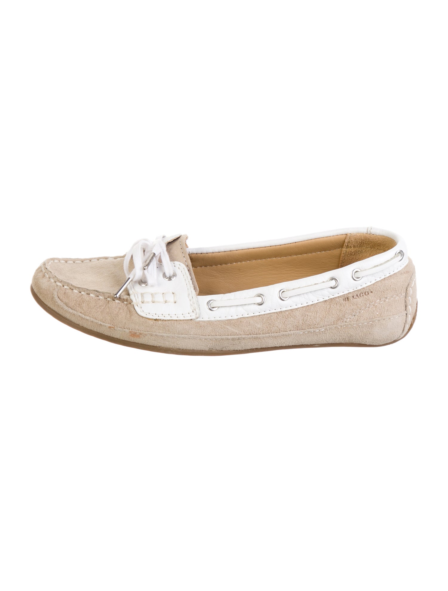 Sebago Suede Colorblock Pattern Loafers