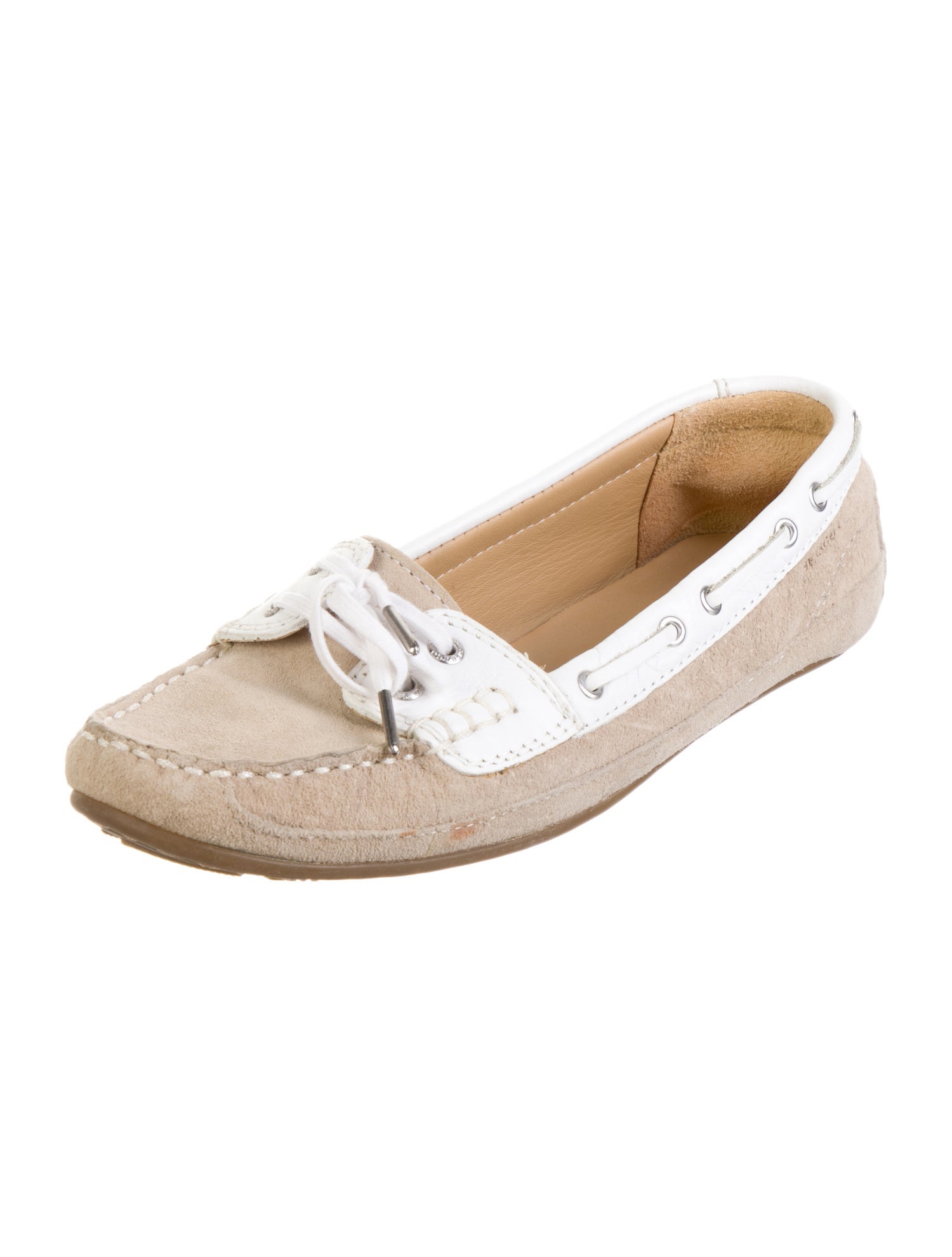 Sebago Suede Colorblock Pattern Loafers