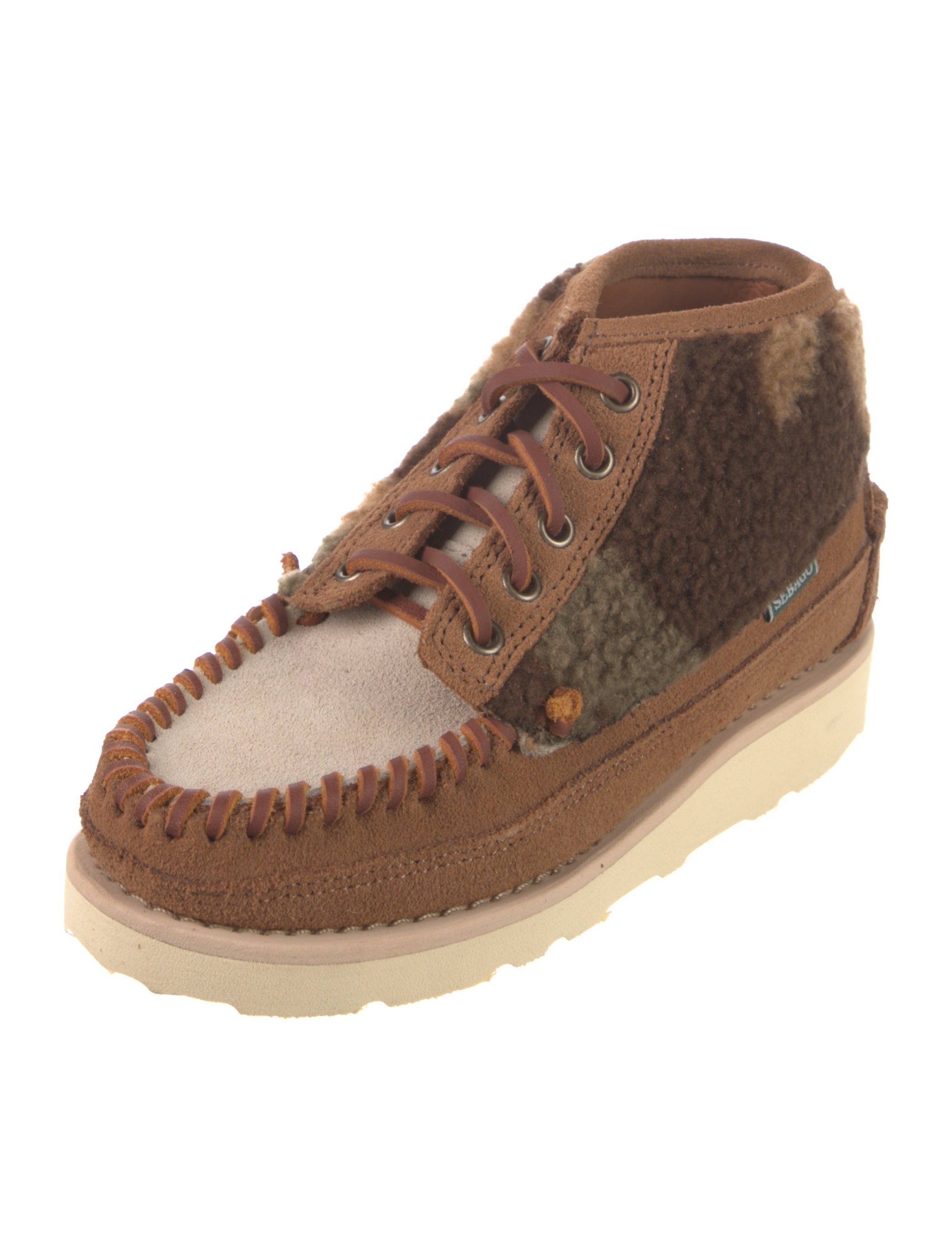 Sebago Nubuck Colorblock Pattern Lace-Up Boots