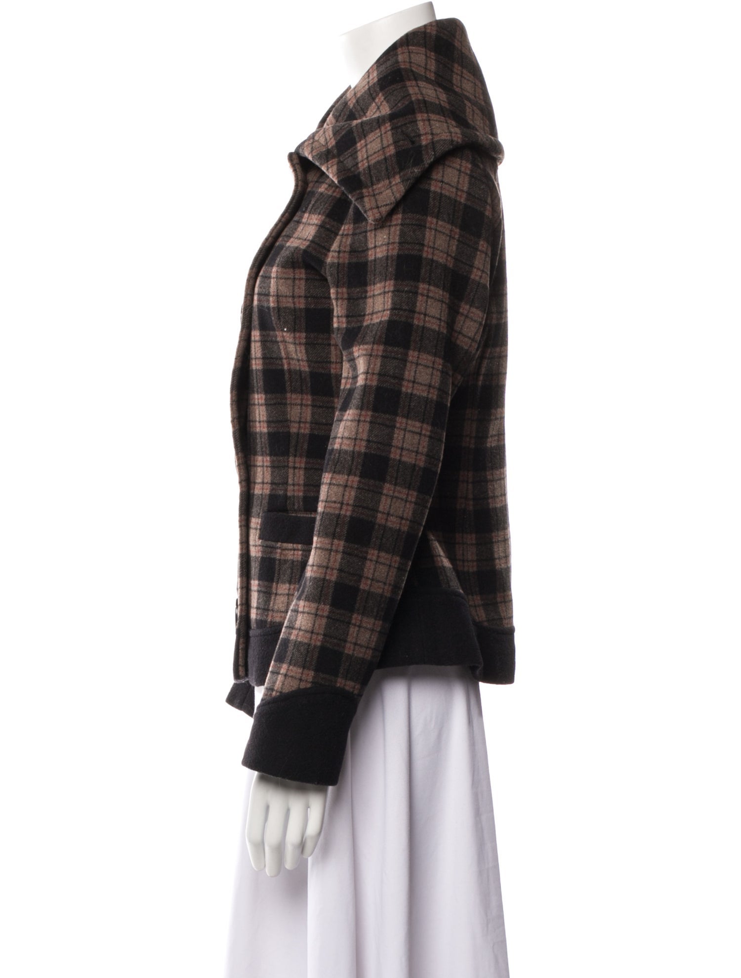Soia & Kyo Plaid Print Wool Coat
