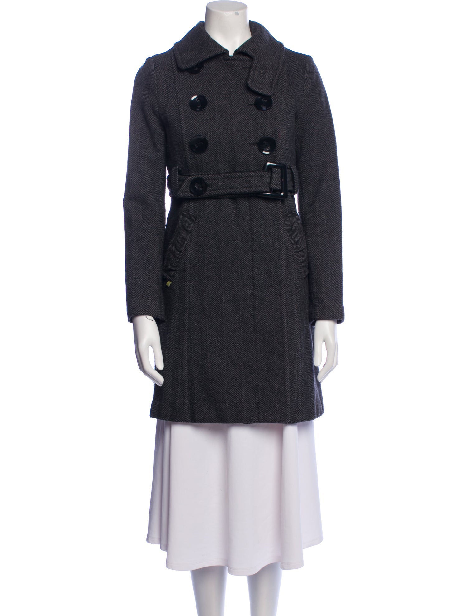 Soia & Kyo Wool Tweed Pattern Peacoat