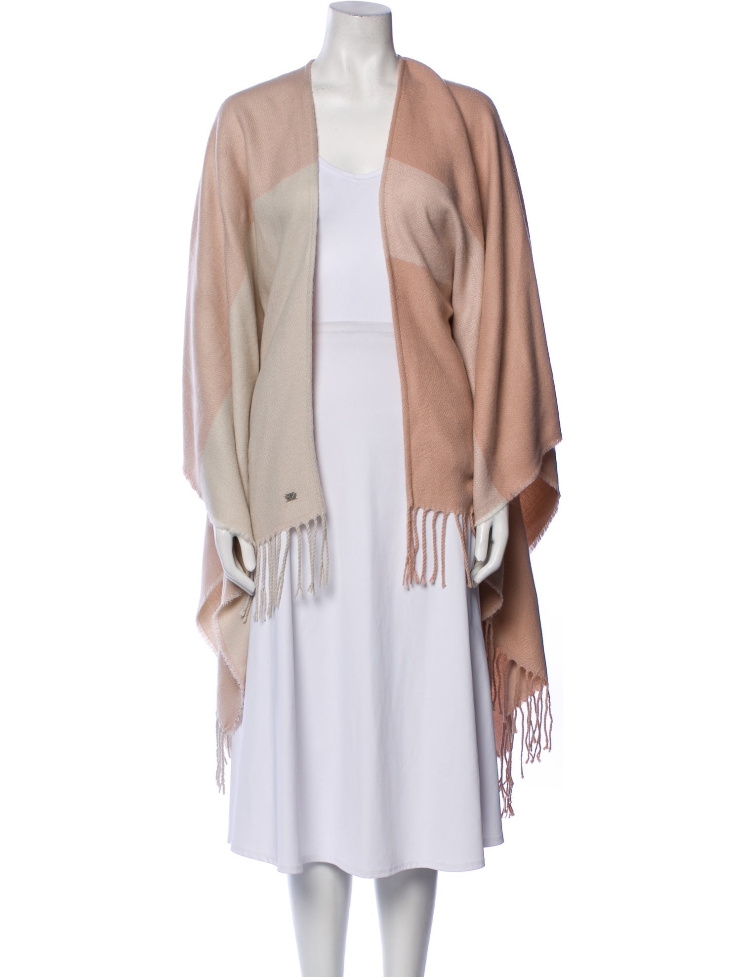 Soia & Kyo Colorblock Pattern Open Front Sweater