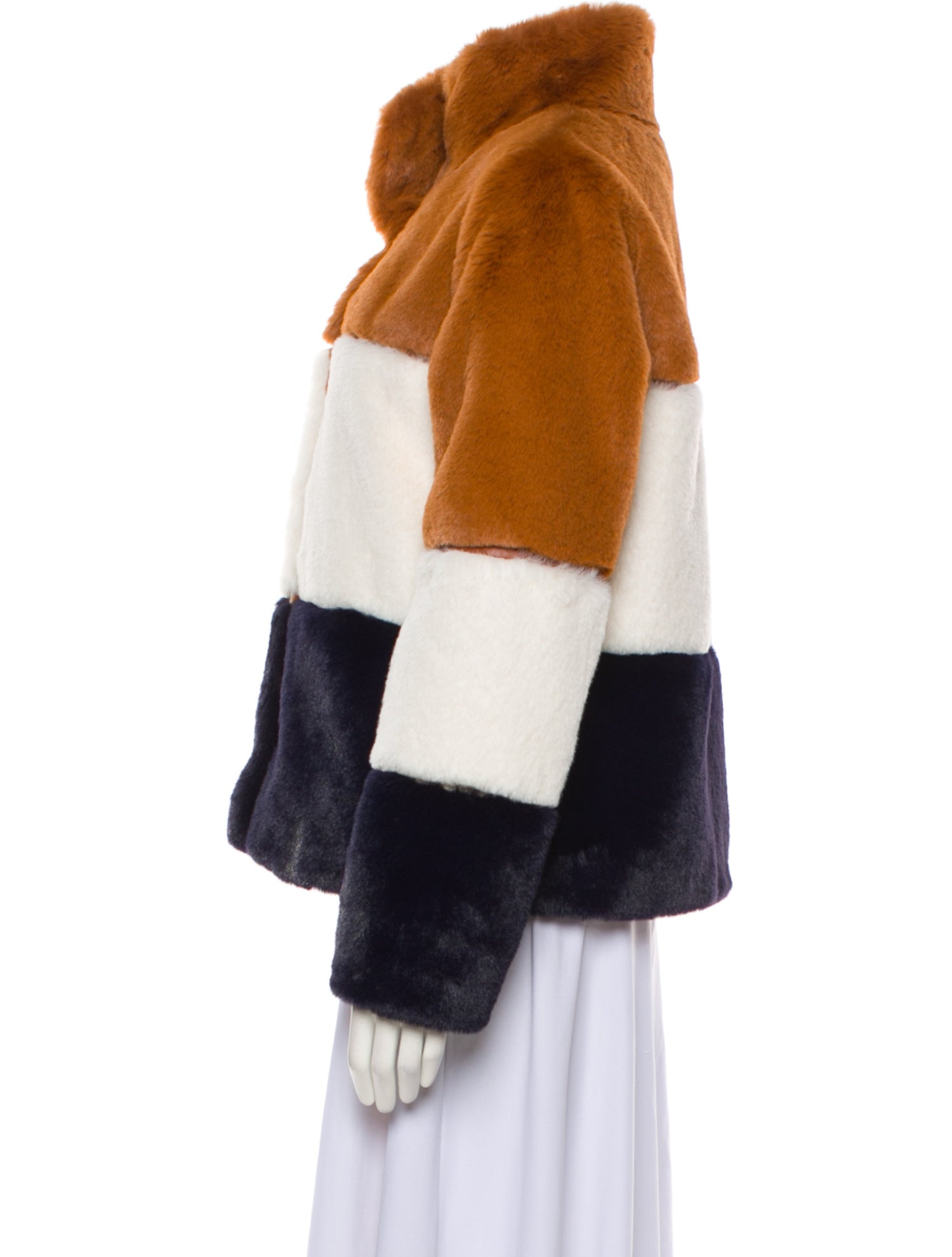 Soia & Kyo Striped Faux Fur Jacket w/ Tags